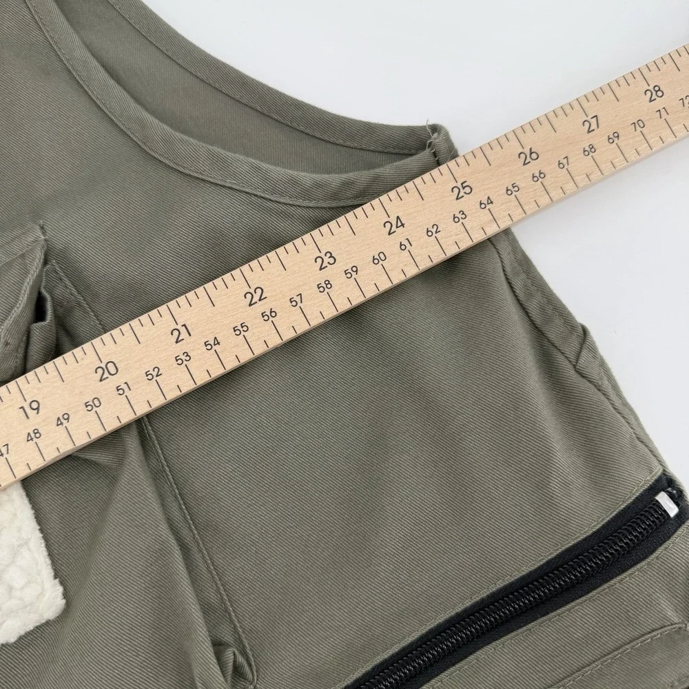 Vintage Fly Fishing Vest XL Olive Green Multi Pocket Utility Back D-Ring Cargo